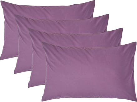 Homescapes Kussensloop 50x75 cm Set van 4 – Paars – 100% Egyptisch Perkal Katoen – 200 TC