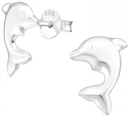 Joy|S - Zilveren dolfijn oorbellen - 8 x 11 mm