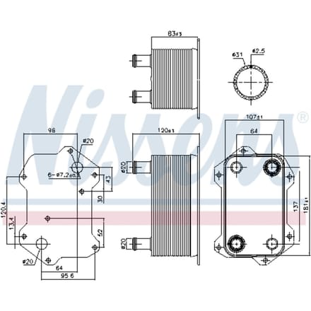 Olie radiator, motorolie NISSENS 91269