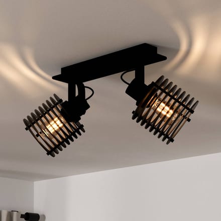 EGLO Segovia Spot - E27 - 33,5 cm - Zwart - Staal/Hout