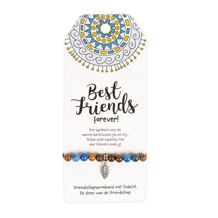 Vriendschapsarmband met sodaliet | Blauw | Best friends forever