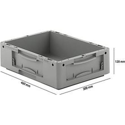 Eurobox serie LTB 4120, van PP, inhoud 10 l, zonder deksel, grijs