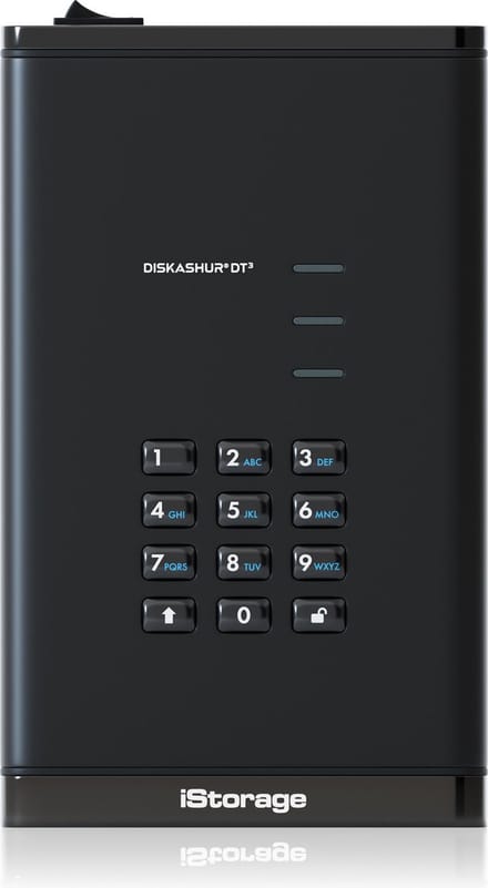 iStorage diskAshur DT3 HDD – externe harde schijf – 8TB – USB – 256-bit – Zwart