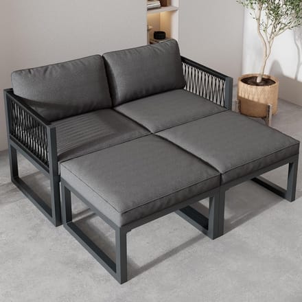Luxe Loungeset – Weerbestendig – 120x120x64 cm – Industrohome