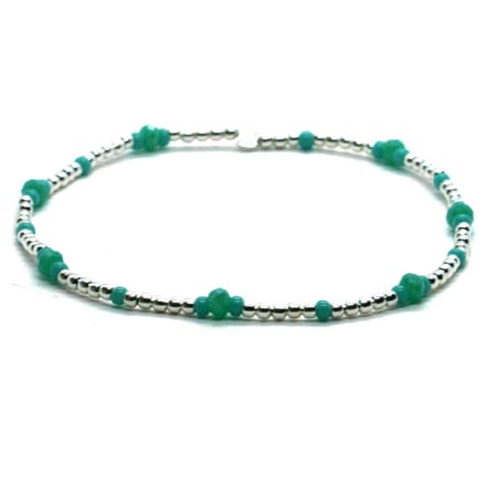 Heaven Eleven - dames - armband - sterling - zilver - 925 - Groen - 1,5mm