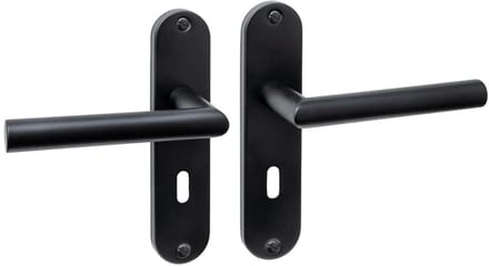 Intersteel Deurkruk Jura basic op schild ovaal 185x41mm sleutelgat 56mm zwart