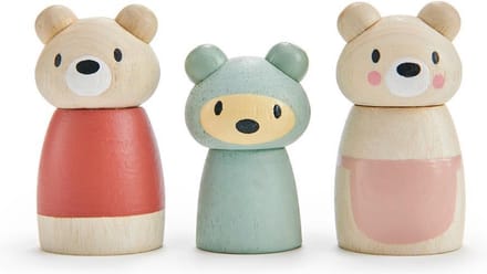 TENDER LEAF Preschool - Popje - Berenfamilie - 10X4X7Cm - Hout - 3 Jaar
