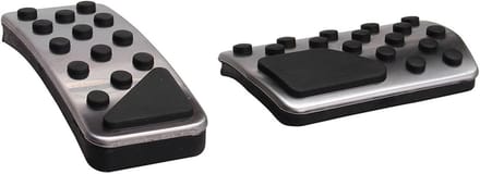 Pedaal Covers - Auto Accessoires - Verbeteren Rijervaring - Metaal Constructie - 2 Stuks - Zilver