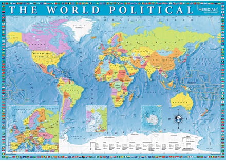 Trefl puzzel - Politieke wereldkaart 2000 stukjes educatief karton.