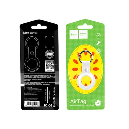 Premium Lederen Hanger voor Apple Airtag - Sleutelhanger - Hoesje  - Wit