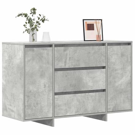 vidaXL - Dressoir - Beton - Grijs - 120 - x - 41 - x - 75 - cm - Bewerkt - hout