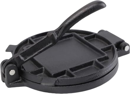 Tortilla Pers - Quesadilla Maker - Platte Broden Maken - Gietijzeren Constructie - 19 cm Diameter - Zwart