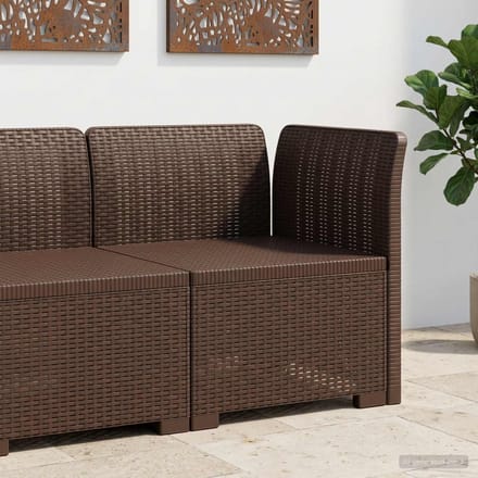 vidaXL - Eén-zits - Tuin - Sofa - Rieten - Look - PP - Bruin