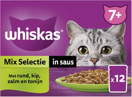 Whiskas Senior Multipack Mix Selectie in Saus 12 x 85 gr