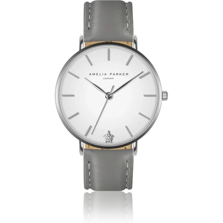 Lederen horloge voor vrouwen Amelia Parker Pure Grey