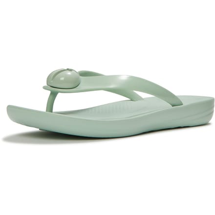 Fitflop iQushion Glanzend-Knop Polyurethaan Dames Mint Fluister Flip-Flops