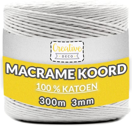 Creative Deco Wit Macrame Koord – 300m – Katoen, 12-laags
