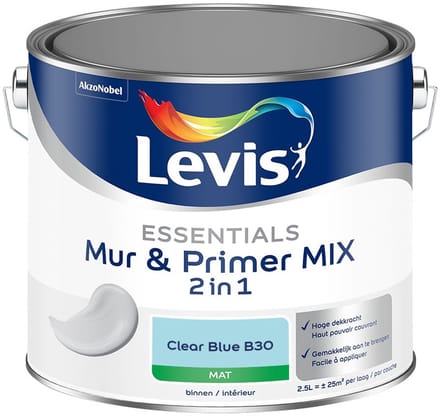 Levis - Essentials Mur & Primer Mix - Clear Blue B30 - Mengverf - 2,5 L