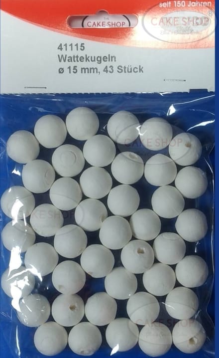 Meyco Hobby Wattenballen - 15mm voor diverse hobby projecten - 43 stuks