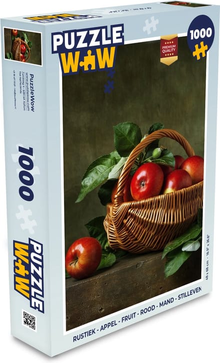 Puzzel Rustiek - Appel - Fruit - Rood - Mand - Stilleven - Legpuzzel - Puzzel 1000 stukjes volwassenen
