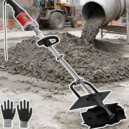 Elektrische Betonmixer - Cement Mixer - Mengen Materialen - Geïntegreerde Waterslang - 32 cm Mengbreedte - Grijs