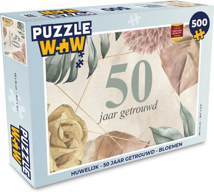 Puzzel Spreuken - 50 jaar getrouwd - Quotes - Jubileum - Legpuzzel - Puzzel 500 stukjes