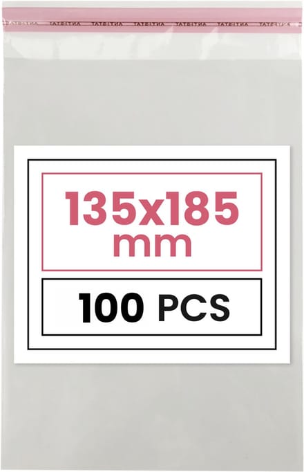 Plastic zakjes met plakstrim - 13,5x18,5 cm - transparant - 100 zakken