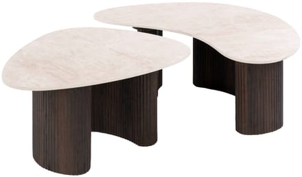 Fraaai - Santana salontafel organisch set van 2 - 3D keramiek Taj Mahal