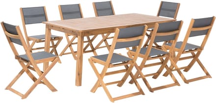 CESANA - Tuinset voor 8 - Lichtbruin - Acaciahout