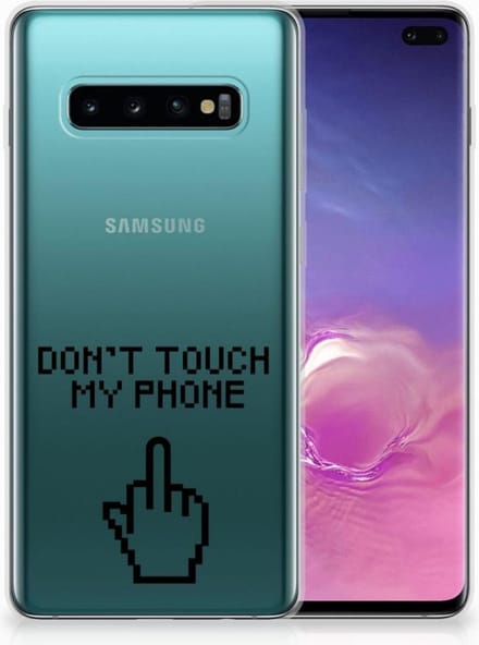 Samsung Galaxy S10 Plus Silicone-hoesje Finger Don't Touch My Phone