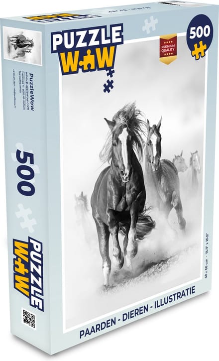 Puzzel Paarden - Dieren - Illustratie - Legpuzzel - Puzzel 500 stukjes