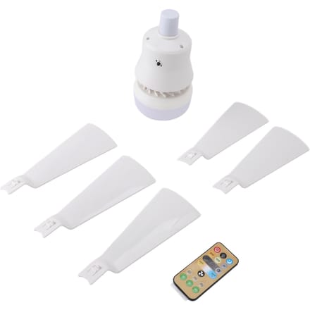 Plafondventilator met dimfunctie, 3 kleurtemperaturen, 3 windsnelheden, timer (1, 2 of 4 uur), E26 fitting, kleine ventilatorlamp met afstandsbediening. wit