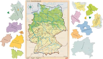 GOKI Puzzel - Duitsland - 98 Stukjes - 30X40X1Cm - Hout - 5 Jaar