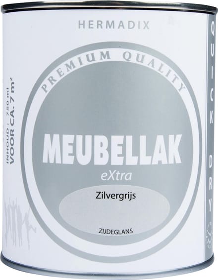 Hermadix Meubellak eXtra - Dekkend - Zijdeglans Zilvergrijs