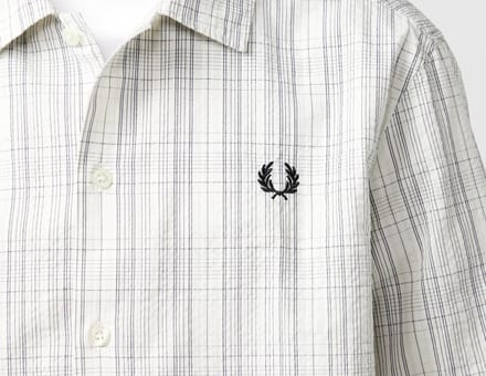 Fred Perry Seersucker Check Shirt, wit