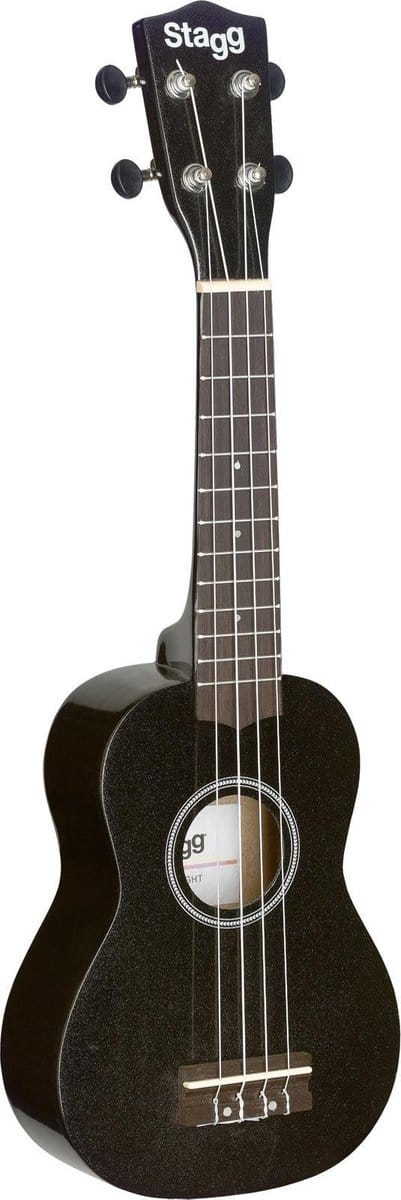 Stagg US-NIGHT - Sopraan Ukelele - Zwart - Elzenhout - inclusief draagtas