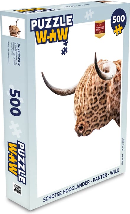 Puzzel Schotse hooglander - Panter - Wild - Legpuzzel - Puzzel 500 stukjes