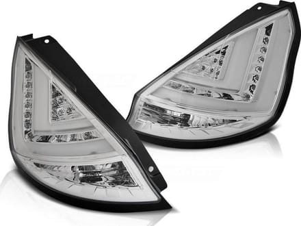 Achterlichten FORD FIESTA MK7 12-16 HB CHROOM LED STRIP