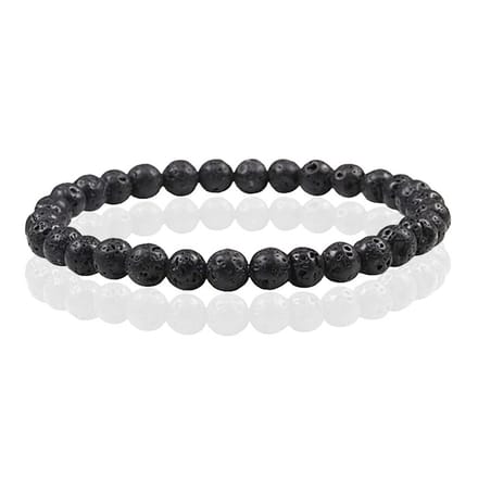 6mm Memphis Natuursteen Armband - Lava