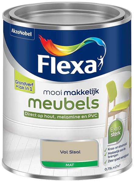 Flexa - Mooi Makkelijk Meubels Mat - Vol Sisal - Mengverf - 750 Ml