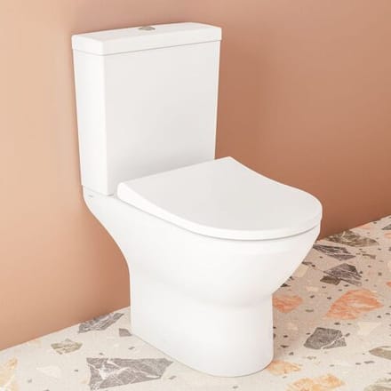 Integra pedestal toilet VitrA Flush 2.0, open back, washdown flush without rim