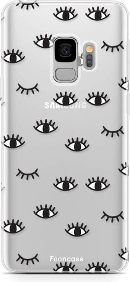 Fooncase Hoesje Geschikt voor Samsung Galaxy S9 - Shockproof Case - Back Cover / Soft Case - Eyes / Ogen