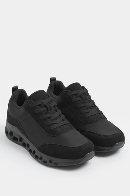 Yours Zwarte Chunky Hardloopsneakers In Extra Brede Eeepasvormsize 38EEE