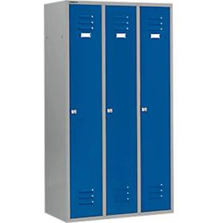 Schäfer Shop Select Kledinglocker met 3 compartimenten, cilinderslot, licht zilver/gentiaanblauw