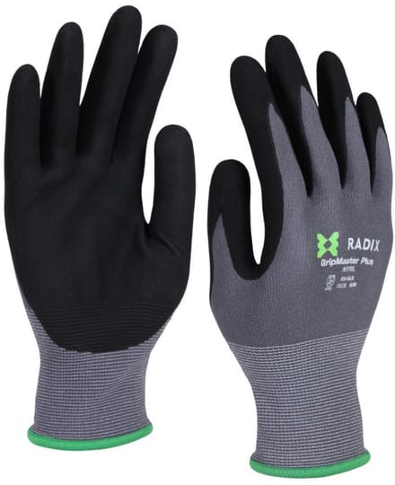 Radix GripMaster Plus - Werkhandschoenen - Nitril Micro Foam - Black/Grey - M8 / M