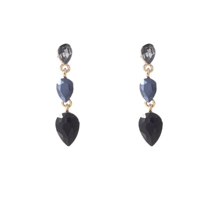 Go Dutch Label Oorknoppen 3 Stone Dangle Goud Black