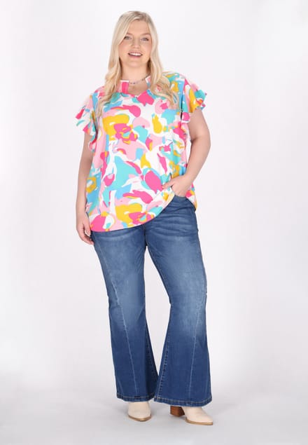 IZIA Grote maat blouse vrouwen veelkleurig