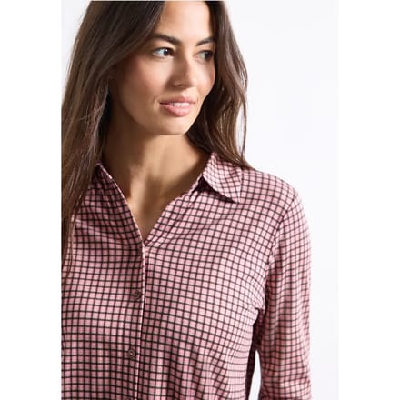 Shirt met 3/4-mouwen van jersey in blouse-stijl