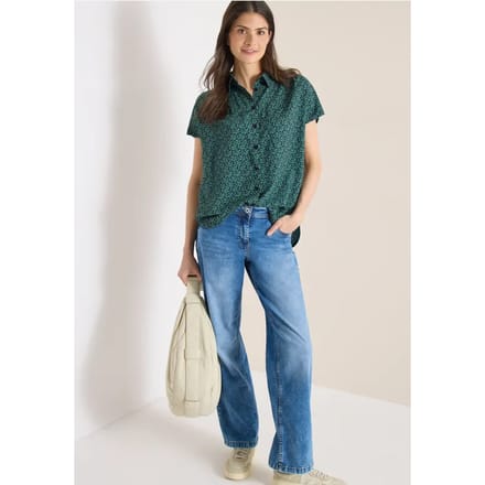 Blouse met korte mouwen en knoopsluiting