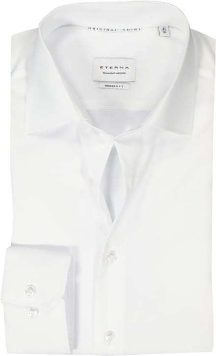 ETERNA modern fit overhemd - popeline - wit - Strijkvrij - Boordmaat: 38 (EU maat: S)